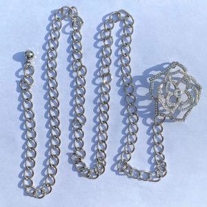 Diamond Flower Adjustable Belt | Statement Belt